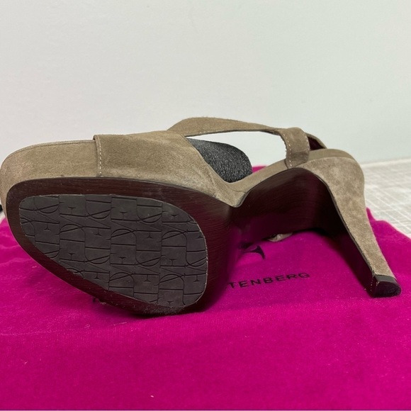 DIANE VON FURSTENBERG SUEDE LEATHER PLATFORM HEELS/SANDALS - Picture 9 of 15